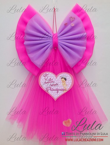 Fiocco nascita tulle - fiocco, in