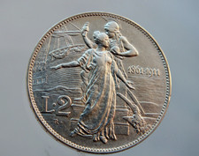 REGNO vittorio emanuele III 2 LIRE CINQUANTENARIO 1911 SILVER ALTA CONSERVAZIONE