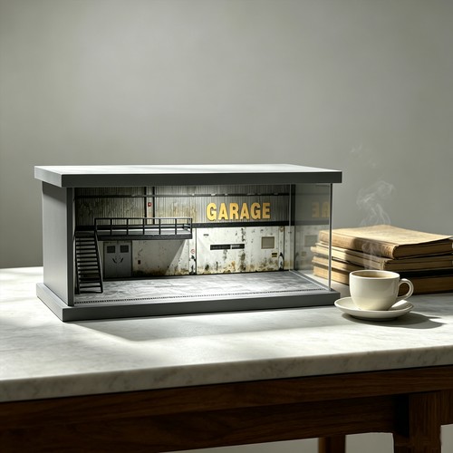 Diorama car garage - car, model