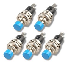 ✅ 5x Mini Pulsante da Incasso Blu 12V 120V Pulsante Pulsante Interruttore 2Pin ✅