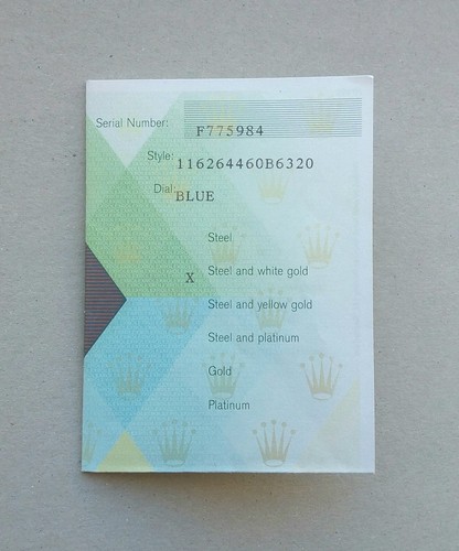 Rolex guarantee warranty paper - guarantee,