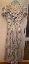 abito da cerimonia Donna Colore Bianco A Pois  taglia 42 38 Woman Dress Vintage