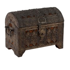 Scrigno Antico Legno Lamierino