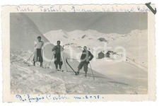 1935 ca CARONA - PASSO PORTULA Sciatori all'inaugurazione del RIFUGIO CALVI Foto