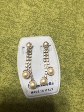 Perla Pendente Punto Luce Orecchini con Cristalli Swarovski Nuovi