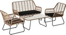 DecHome Set Mobili Giardino Rattan PE con 2 Poltrone Divanetto e Tavolino 202860