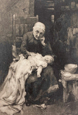 Her figlie eredità di Henshall stampa originale incisione 1897 Art Journal