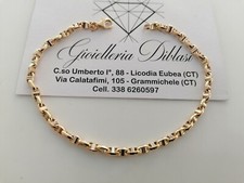 BRACCIALE In ORO 18 Karati 750% Uomo Donna Bicolore GIALLO BIANCO Maglia Catena