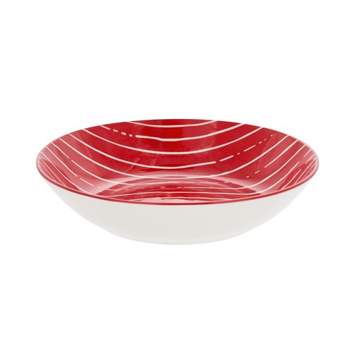 Piatto fondo rosso righe