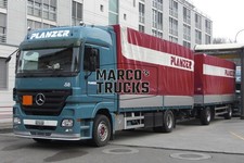 Foto camion Mercedes-Benz Actros 1844 autoarticolato telonato Svizzera blu PLANZER #j6wj