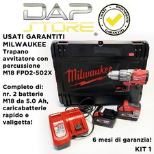 USATI GARANTITI - Trapano avvitatore con percussione M18FPD2-502X con 2 batterie