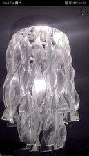 VINTAGE LAMPADARIO IN VETRO DI MURANO E ACCIAIO ANNI 60 70