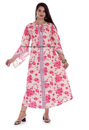 Donna cotone maxi abito boemo - cotone,