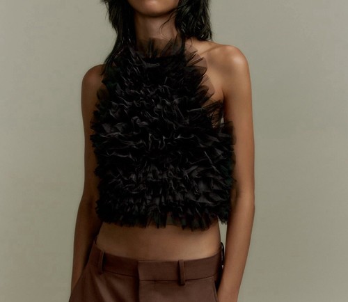 Top tulle zara - top,