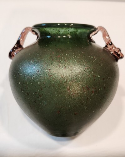 Murano glass vessel rare green - murano,