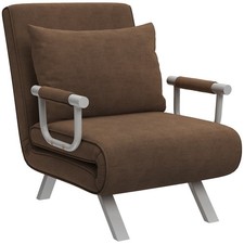 HOMCOM Poltrona Letto Schienale Reclinabile su 5 Posizioni, 65x69x80 cm, Marrone