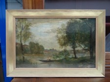 Quadro olio su legno scuola