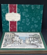 Quadrifoglio tradizionale tovagliette da tavolo in scatola x6 contee inglesi supporto sughero 