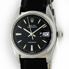 Orologio Vintage Rolex Oysterdate Precisione Quadrante Nero 34mm Uomo Acciaio Ref 6694