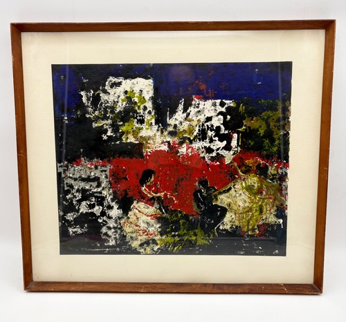 Quadro flamenco astratto blu - blu, e
