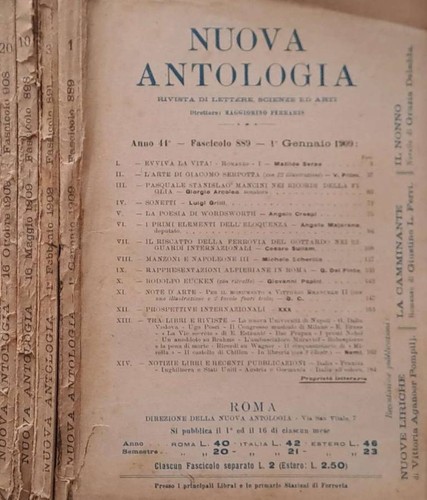 Nuova antologia rivista di - antologia.,