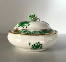 SCATOLINA COPERCHIO SCATOLA PORCELLANA Apponyi Herend VERDE DECORO 6021-AV '900