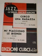 Spartito Cerco una ragazza - A. Bracchi e G. D'Anzi / Curci