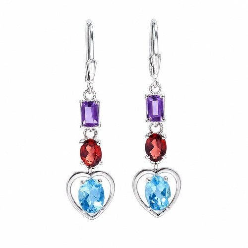 Orecchini cuore topazio blu - orecchini,