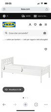 letto singolo bambino/a bianco 165cm con materasso con fodera come nuovo