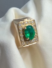 Anelli Donna Oro 18kt Con Smeraldo E Diamanti