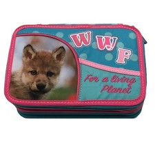 ASTUCCIO PORTA PENNE 3 ZIP CERNIERE WWF PANINI COLLEZIONE PORTAPASTELLI SCUOLA