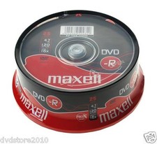 DVD -R Maxell vergini STOCK 4.7GB 120MIN 16X in CAKE 25 + 1cd verbatim 275520