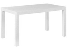 Tavolo da Pranzo da Giardino 6 Posti 140 x 80 cm Bianco Fossano