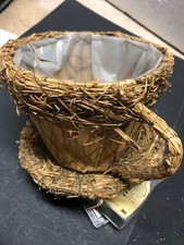 tazza vimini porta vaso con piattino