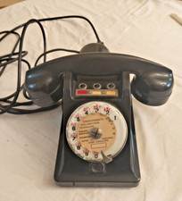 TELEFONO ANTICO DA TAVOLO IN BACHELITE NERA DOPPIO ASCOLTO VEDI FOTO LEGGI