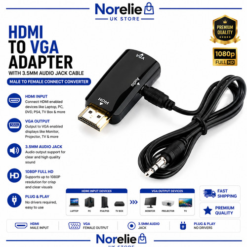 Adattatore hdmi vga maschio - a,