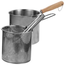  Pentola in Acciaio Inox Padella Profonda Utensili Cucina Inossidabile