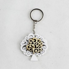 26865 Bomboniere Portachiavi Ciondolo Albero della Vita in Legno in rilievo