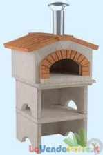 FORNO A CASETTA PREFABBRICATO REFRATTARIO CEMENTO L95xP103xH190 CARBONE LEGNA