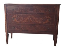 COMò CASSETTONE CREDENZA INTARSIATA STILE LUIGI XVI MERLIN ITALIA
