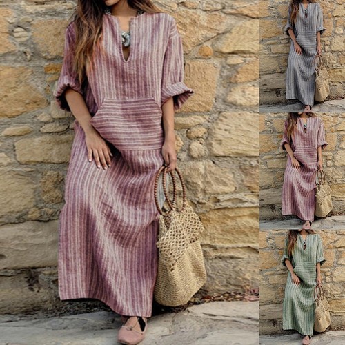 Maxi abito donna cotone - , lino