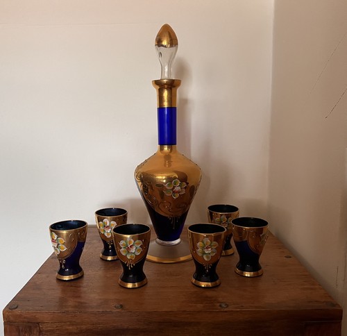 Set liquore vintage vetro - set,