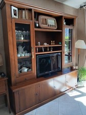 Parete Soggiorno in Legno Massello Noce