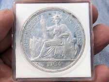 Monete Francia Indocina 1 Piastre Argento 1904 Originali Vintage Rare_Negozio LDP.