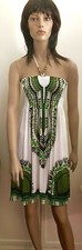 ABITO donna bianco fantasia tribale azteco VESTITO etnico tribe moda saldi