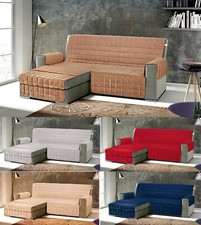 Copridivano Trapuntato Con Penisola Destra o Sinistra in Morbida Microfibra 