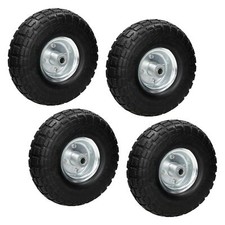 4 x ruota per carriola carrelli PU 4.10/3.50-4 260 x 85 mm di ricambio antiforo