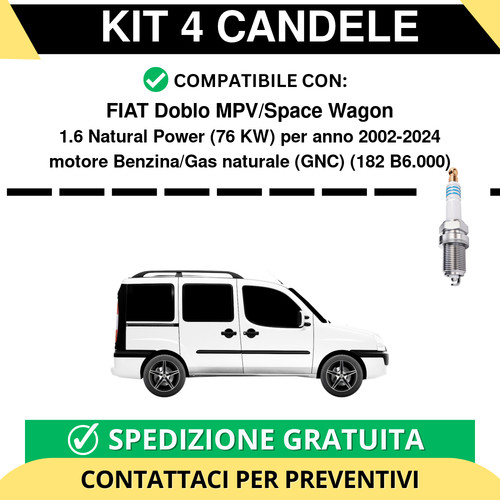 Kit candele per fiat doblo - kit,