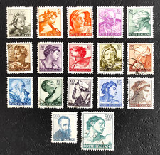 Italia Repubblica Michelangiolesca Serie 17 Valori Usati