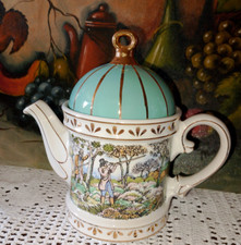 Teiera porcellana inglese Staffordshire England Sadler Sporting Scenes vintage